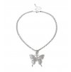 Dámský krystalový náhrdelník Motýl - postříbřený