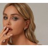 Náušnice s Moissanitem 0,2ct Hoop - Stříbro 925