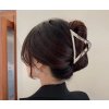 Elegantní postříbřená vlasová spona/ skřipec Triangle