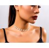 Květinový choker náhrdelník s květy Sedmikrásky- pozlacený