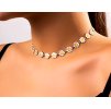 Květinový choker náhrdelník s květy Sedmikrásky- pozlacený