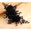 Ozdoba do vlasů s třemi černými růžemi a krystaly