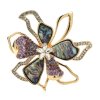 Kovová brož Dvouvrstvý Květ
