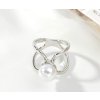 Perlová spona na šátek White Pearl - postříbřená
