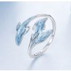 Stříbrný prsten Blue Fish - Stříbro 925