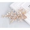 Elegantní vlasová spona/ pineta s květy, lístky a krystaly