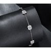 Květinový náramek s Moissanitem 0,1ct - Stříbro 925