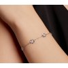 Květinový náramek s Moissanitem 0,1ct - Stříbro 925