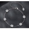 Květinový náramek s Moissanitem 0,1ct - Stříbro 925