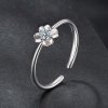 Prsten s Moissanitem 0,1ct Čtyřlístek - Stříbro 925
