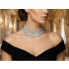 Módní vícevrstvý choker náhrdelník s krystaly