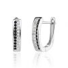 Elegantní stříbrné náušnice s černými zirkony – francouzské zapínání