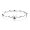 Pevný náramek se srdcem z Moissanitu 0,5ct - Stříbro 925