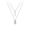 Dvojitý náhrdelník se zirkonem a tyčinkou - Stříbro 925