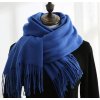 Pánská modrá zimní šála z měkkého polyesteru