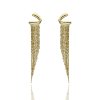 Dlouhé náušnice YVON ve zlaté barvě s jemnou kaskádou