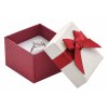 Dárková krabička na prsten a náušnice – bordó a krémová 50 × 50 × 32 mm
