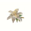 Pozlacená brož ve tvaru květu lilie s krystaly