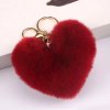 Přívěsek na klíče, kabelku plyšové Srdce - vínová