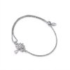 Jemný stříbrný náramek s lotosem a měsíčním kamenem 925