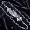 Jemný svatební pásek s perlovými květy – White organza