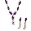 Elegantní fialová šperková souprava s kamínky