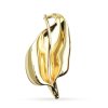 Designová zlatá brož ve tvaru lilie z chirurgické oceli