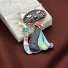 Hravá magnetická brož Kočka s ručně smaltovanými detaily 2