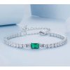 Stříbrný náramek Emerald Green se zeleným zirkonem