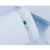 Stříbrný náramek Emerald Green se zeleným zirkonem