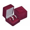Sametová dárková krabička na náušnice a snubní prsteny – bordó