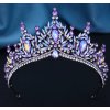 Slavnostní černá tiára s fialovými a čirými kamínky