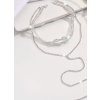Stříbrný dvojitý choker s uzlovým motivem a dlouhým střapcem