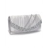 Slavnostní stříbrná kabelka se třpytivým lemem přes rameno