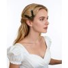 Elegantní vlasové spony s krystaly – 2 ks - listový design