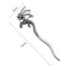 Vikingská vlasová jehlice s motivem draka ve stříbrném tónu