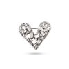 Dámská brož ve tvaru srdce s krystaly – stříbrný tón
