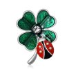 Dámská brož čtyřlístek s beruškou