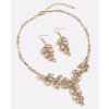 Elegantní šperková souprava s kapkovými krystaly ve zlatém tónu