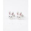 Puzetové náušnice králíček s krystaly - Stříbro 925