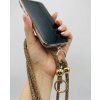 Designový hnědý řetízek na telefon na krk i přes rameno