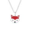 Hravý dětský stříbrný náhrdelník Liška - Stříbro 925