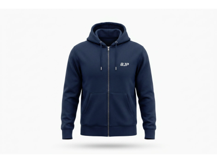 BJP Men's Core Zip Hoodie, Navy Blue