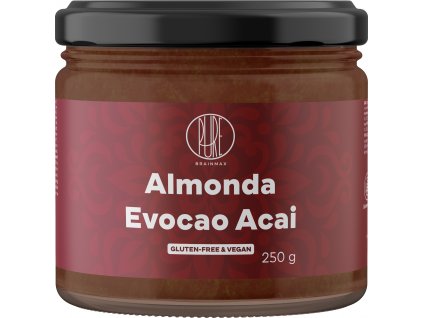 BrainMax Pure Almonda, Evocao Acai, mandlový krém s hořkou čokoládou, 250 g