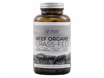 Hovädzie orgány (grass-fed organ mix), 180 kapsúl