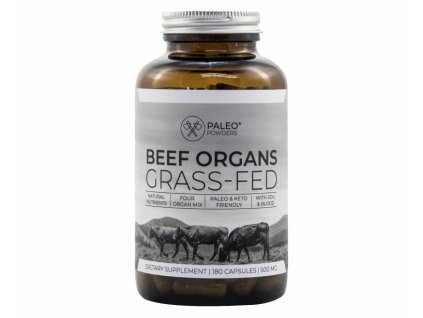 Hovězí orgány (grass-fed organ mix), 180 kapslí