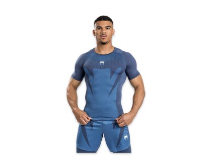 Venum Attack Men's Short Sleeve Rashguard - Navy Blue