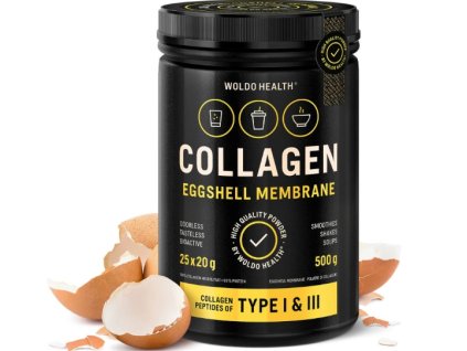 Kolagen s membránou vaječné skořápky WOLDOHEALTH, 500g
