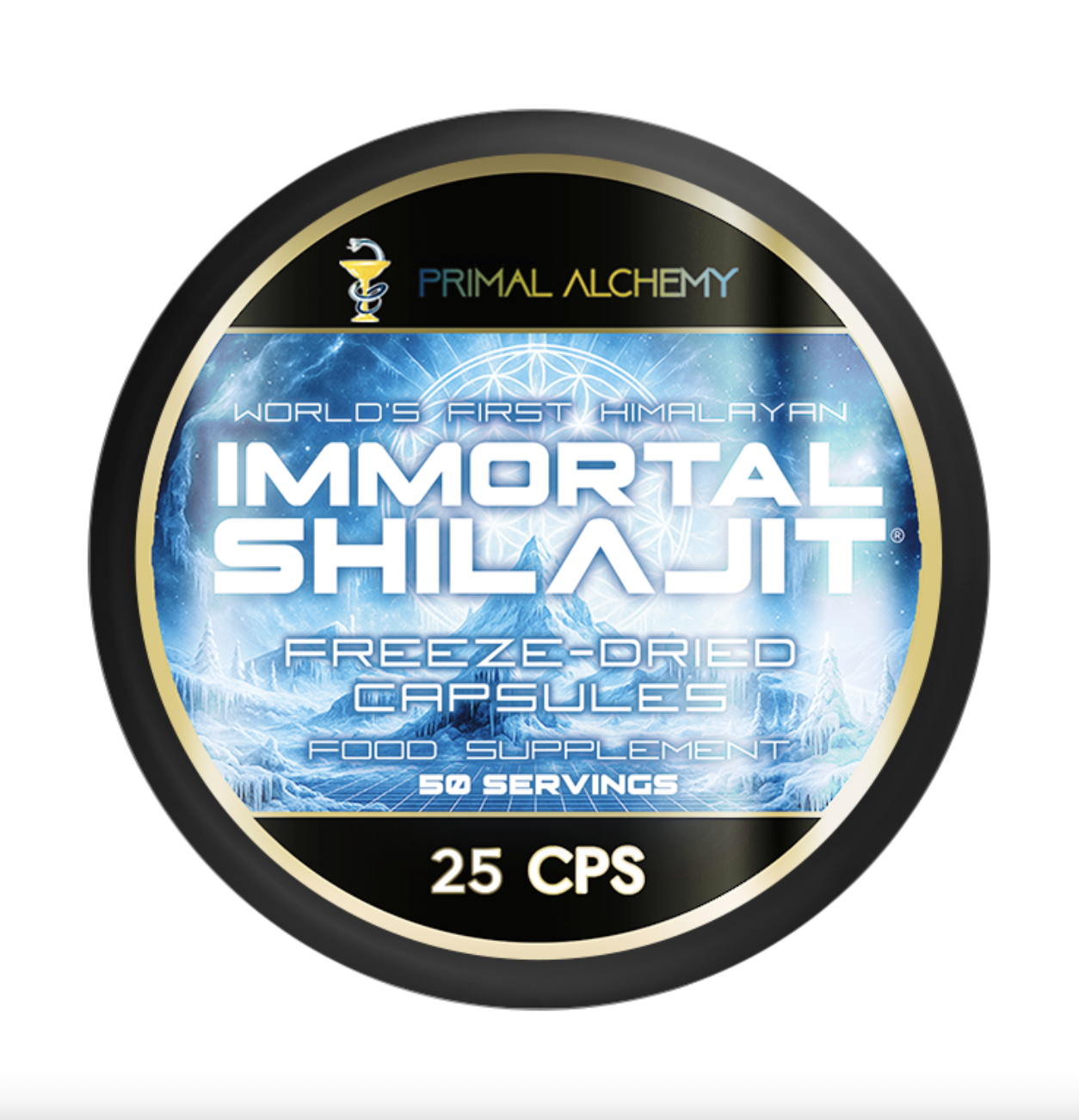 Primal Alchemy Immortal Shilajit Freeze Dried Hmotnost: 25 kapslí