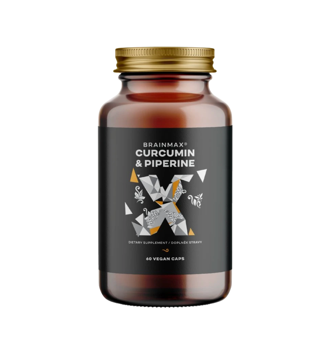 BrainMax Curcumin & Piperine, 60 rostlinných kapslí